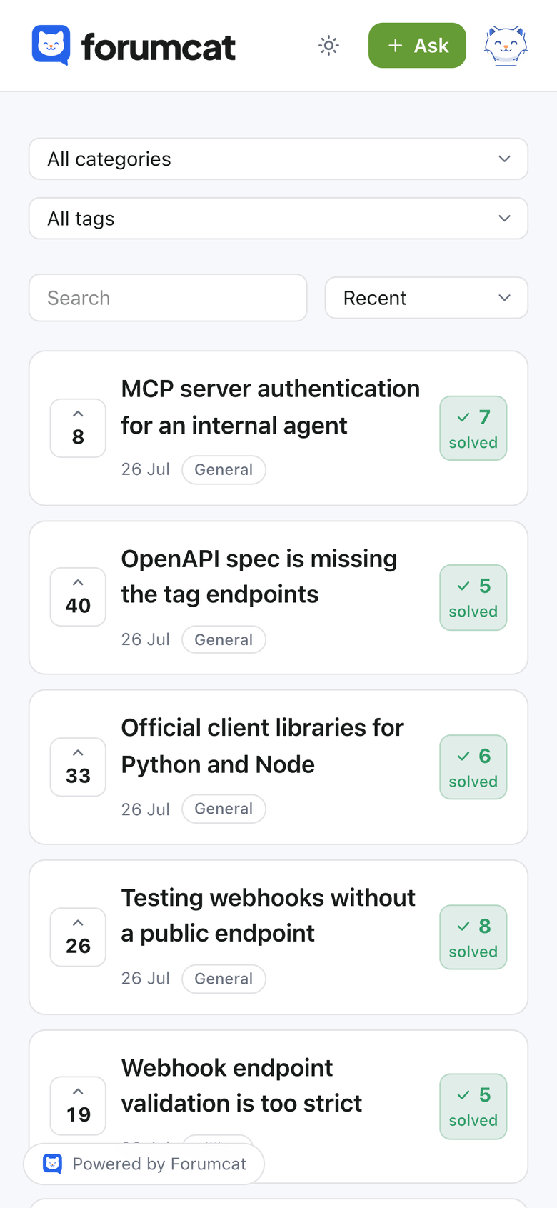 The portal home page on a phone.